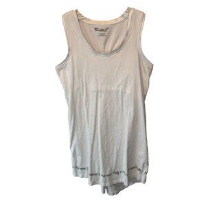 Faceplant Dreams Womens White Sleeveless Happy is the New Pretty Sleepshirt S/M